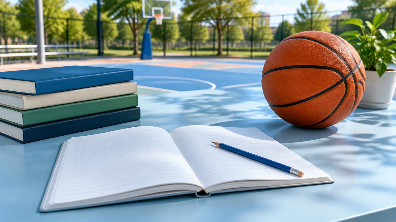 Libros, cuaderno y balón: estudios y deporte
